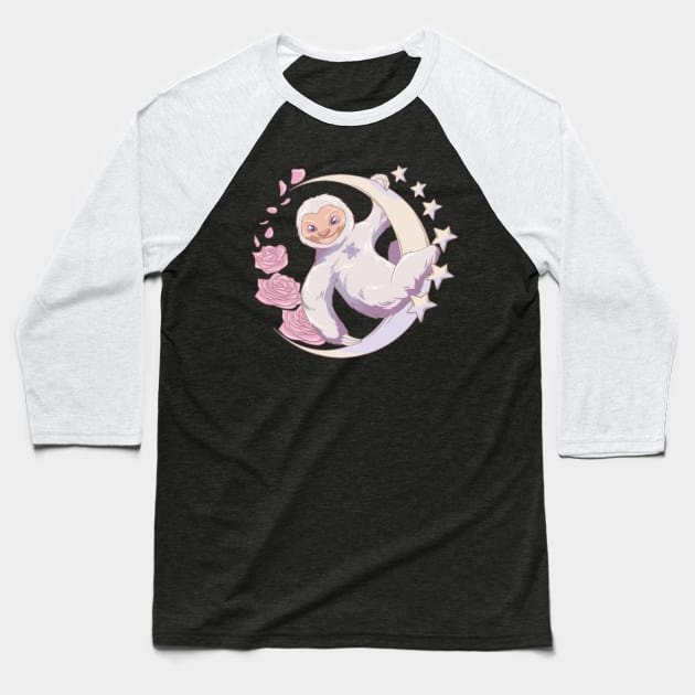 Kawaii Chilled Sloth - Pastel Goth Nu Goth Gift Baseball T-Shirt by A4lan